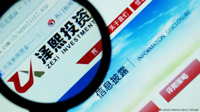Cina Zexi Investment Webseite (picture-alliance/dpa/Li Shengli)