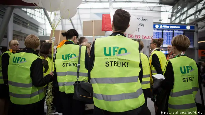 Deutschland Frankfurt Streik Lufthansa UFO