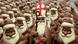 Parade of chocolate Santa Clauses, chocolate factory Fesey, Upper Bavaria, Germany (dpa) 