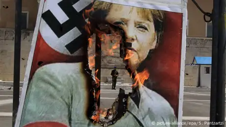 Angela Merkel auf griechischem Nazi-Vergleich Plakat - (01.052012) - Foto: Fabrizio Bensch (Reuters)
