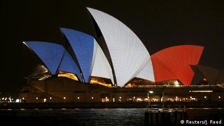 Opernhaus Sydney Australien Solidaritätswelle für Frankreich