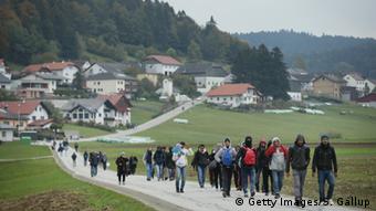 Österreich Flüchtlinge bei Mistlberg an der Grenze zu Deutschland