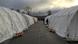 Tents that serve as housing for refugees in Malmö, Sweden Tents that serve as housing for refugees in Malmö, Sweden