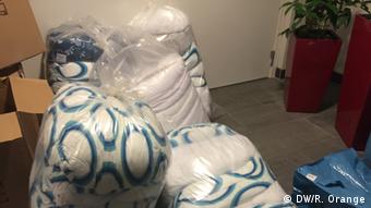 Blankets meant for the use of asylum-seekers