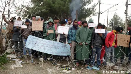 Griechenland Mazedonien Protest der Flüchtlinge