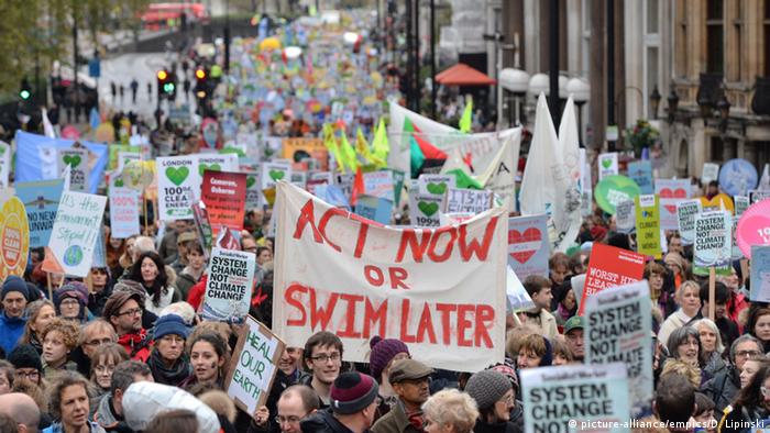Protesters demand action on climate change in London, 2015