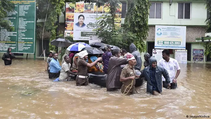 Indien Hochwasser in Chennai (Foto: Imago/Xinhua)