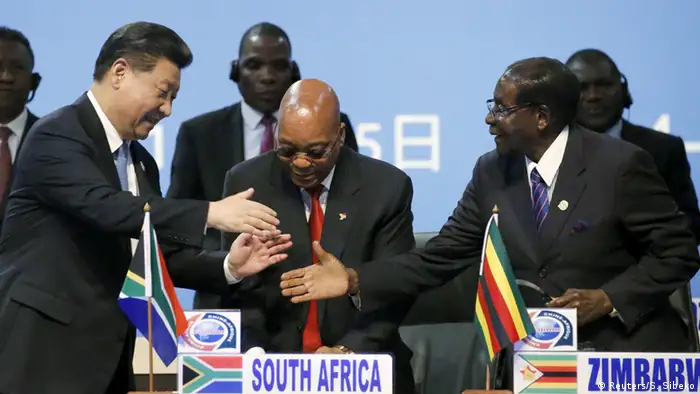 China Südafrika Xi mit Zuma und Mugabe in Johannesburg