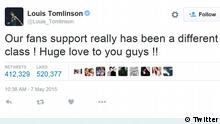 Tweet by the British band One Direction
