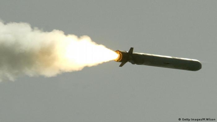 A Tomahawk cruise missile in flight