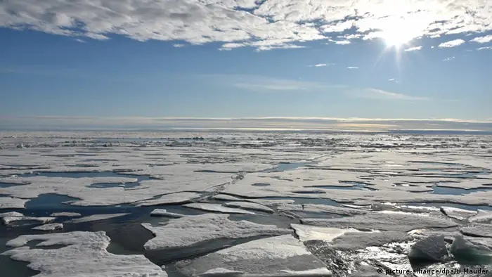 Arktis Eisdecke Klima Arktischer Ozean Nordpol Schmelztümpel (picture-alliance/dpa/U.Mauder)