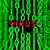 Зеленые цифры двоичного программного кода и красное слово "вирус" посередине