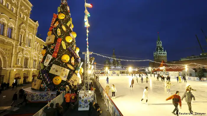 Moskau Roter Platz Weihnachtsbaum