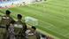 Police officers in the Leipzig soccer stadium Police officers in the Leipzig soccer stadium