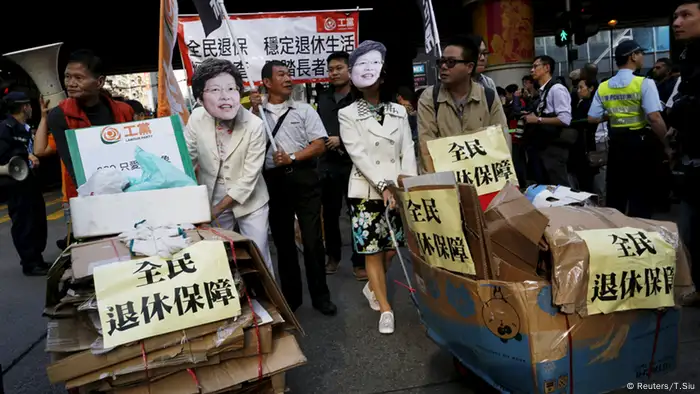 China Hong Kong Protest Rente Schutz