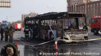 China Abgebrannter Bus