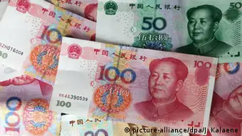Verschiedene Yuan-Geldscheine