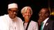 Christine Lagarde speaks with Nigeria's Central Bank Governor Godwin Emefiele and President Muhammadu Buhari. Christine Lagarde speaks with Nigeria's Central Bank Governor Godwin Emefiele and President Muhammadu Buhari.