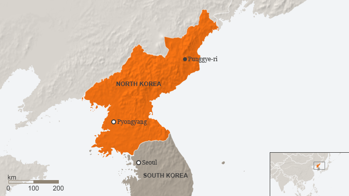 Karte Nordkorea Punggye-ri Englisch