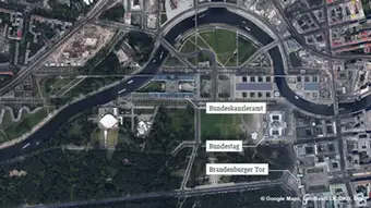 Karte satellitenbild Berlin Bundestag, Kanzleramt, Brandenburger Tor Deutsch