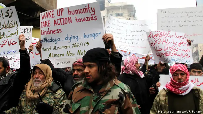 Syrien Proteste gegen Hungersnot in Madaya CLOSE