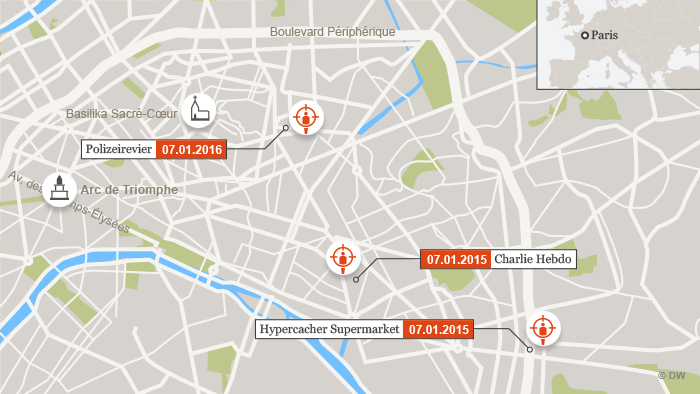 Karte Innenstadt Paris Polizei erschießt Mann vor Polizeirevier DEU