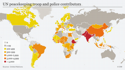 The biggest contributors to UN Peacekeeping operations