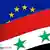 Montage Flaggen von EU und Syrien