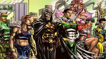An image of superheroes from the Comic Republic in Lagos, Nigeria.