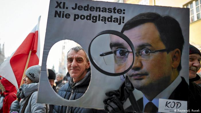 People demonstrate during an anti-government rally in Gdansk, Poland January 23, 2016