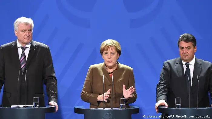 Deutschland Regierungskoalition Seehofer Merkel und Gabriel Symbolbild