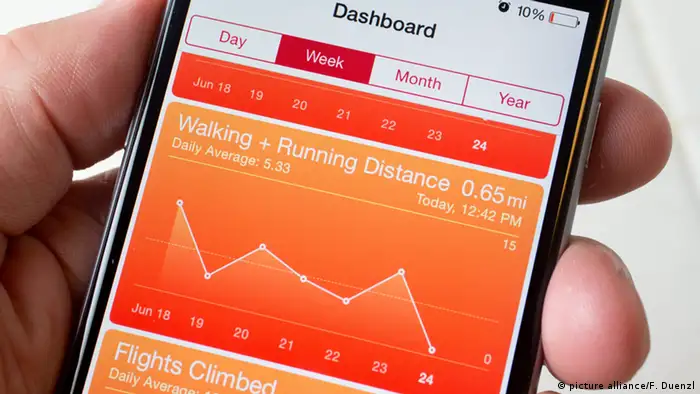 Smartphone mit Fitness App