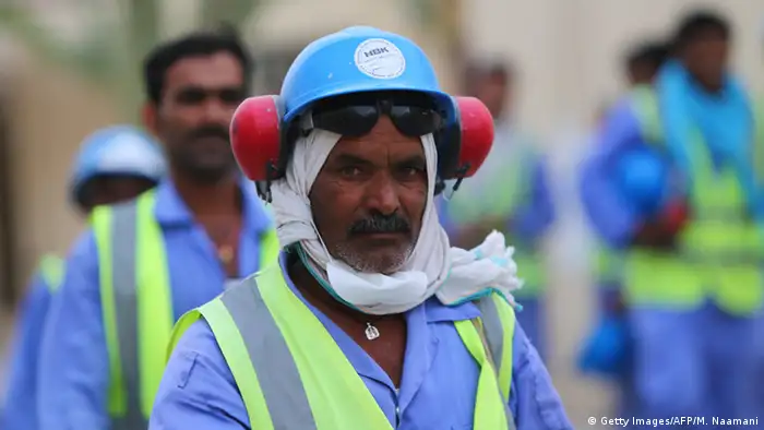 Katar Baustelle Gastarbeiter am al-Wakrah Stadion