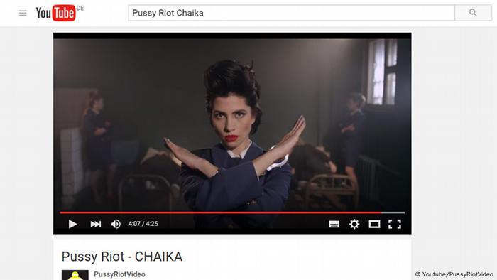 Screenshot Pussy Riot-Video Chaika auf Youtube