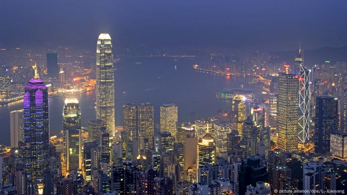 Stadtansicht von Hongkong bei Nacht