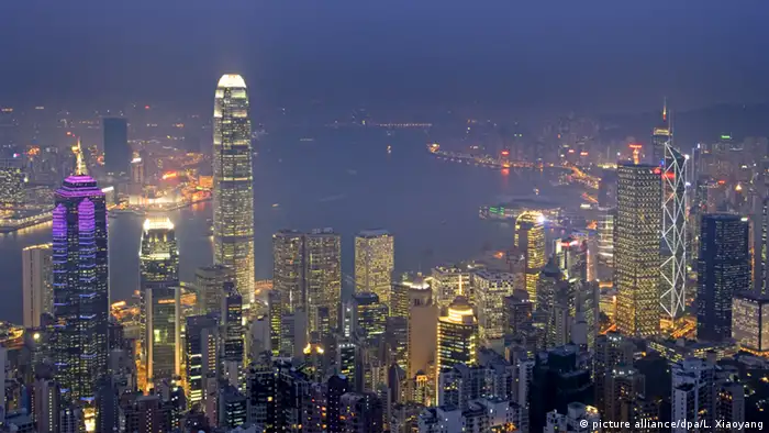 Stadtansicht von Hongkong bei Nacht
