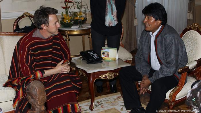 Bolivien Edward Norton und Evo Morales