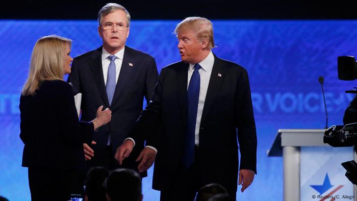 USA Wahlkampf TV Debatte New Hampshire Republikaner - Jeb Bush & Donald Trump