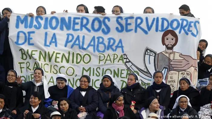Mexiko Besuch des Papstes Willkommengruß