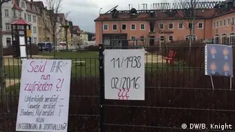 Deutschland Bautzen Brand im geplanten Flüchtlingsheim Husarenhof