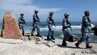 China Soldaten auf Woody Insel im Paracel Archipel