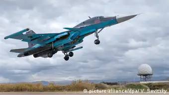 Syrien Latakia Russischer Kampfjet Sukhoi Su-34