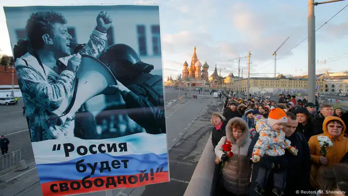 Russland Moskau Gedenkmarsch an Boris Nemzow