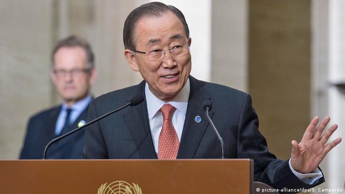 Schweiz Genf UN Generalsekretär Ban Ki-Moon (picture-alliance/dpa/S. Campardo)
