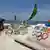 Logo der Olympische Spiele 2016 in Rio de Janeiro auf einer Sandburg am Strand (Foto: DPA)