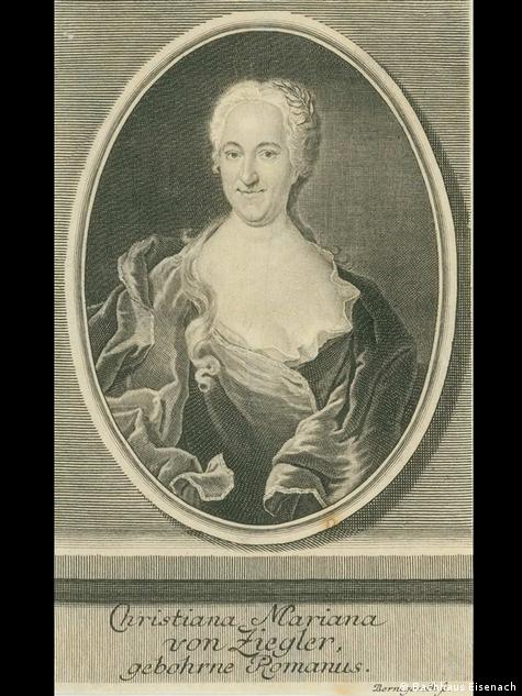 Christiane Mariane von Ziegler née Romanus (1695 –1760). Photo: Bachhaus Eisenach