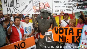Peru Proteste gegen Präsidentschftskandidatin Keiko Fujimori