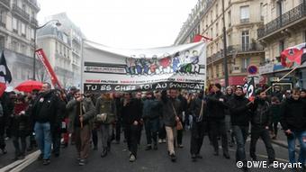 Protesters against labor market reforms in Paris