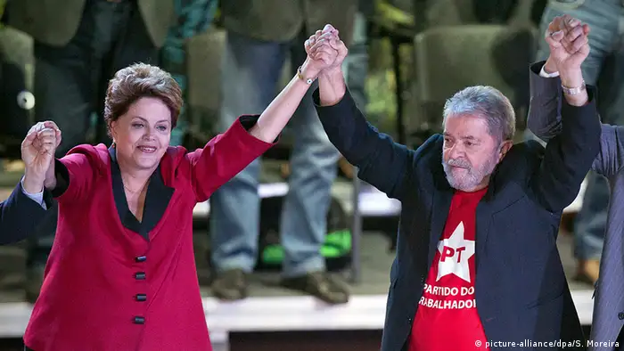Brasilien Sao Paula PT Parteitag Dilma Rousseff Luiz Inacio Lula (picture-alliance/dpa/S. Moreira)