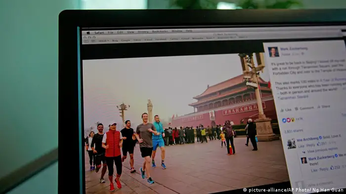 China Beijing Mark Zuckerberg Facebook Jogging